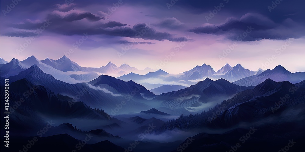 A mountain range with a cloudy sky in the background A mountain range with a cloudy sky in the background