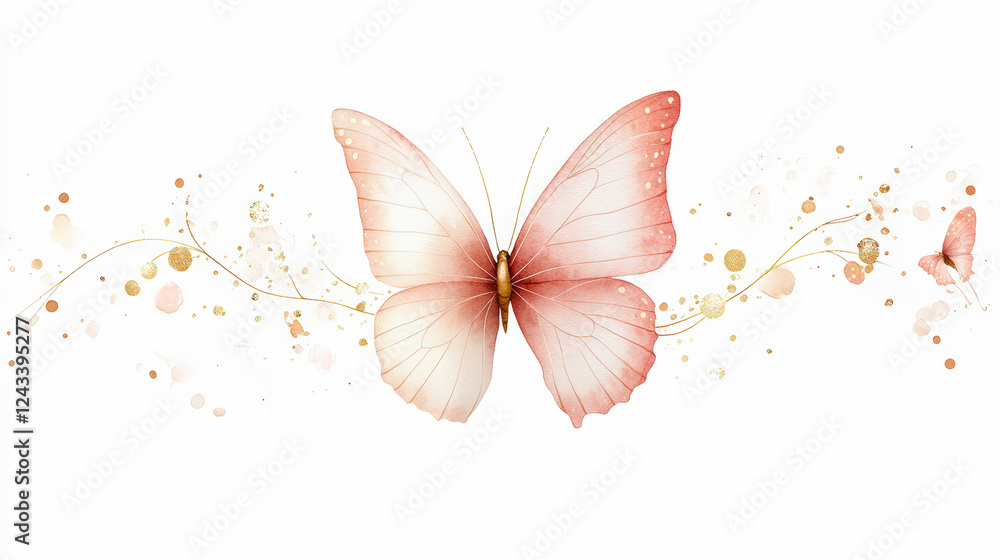 Delicate butterfly illustration featuring soft pink hues, symbolizing transformation and beauty in nature. Perfect for spring-themed designs. Delicate butterfly illustration featuring soft pink hues, symbolizing transformation and beauty in nature. Perfect for spring-themed designs.