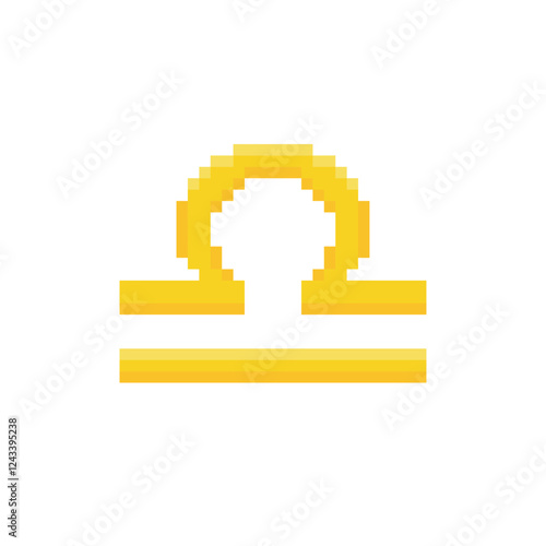 pixel Zodiac Symbol icon  sign for 8 bit Scales Constellation.  game logo