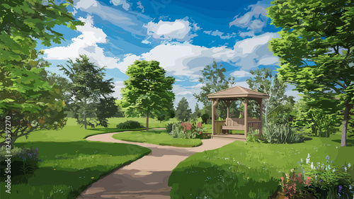 Garden Path with Gazebo