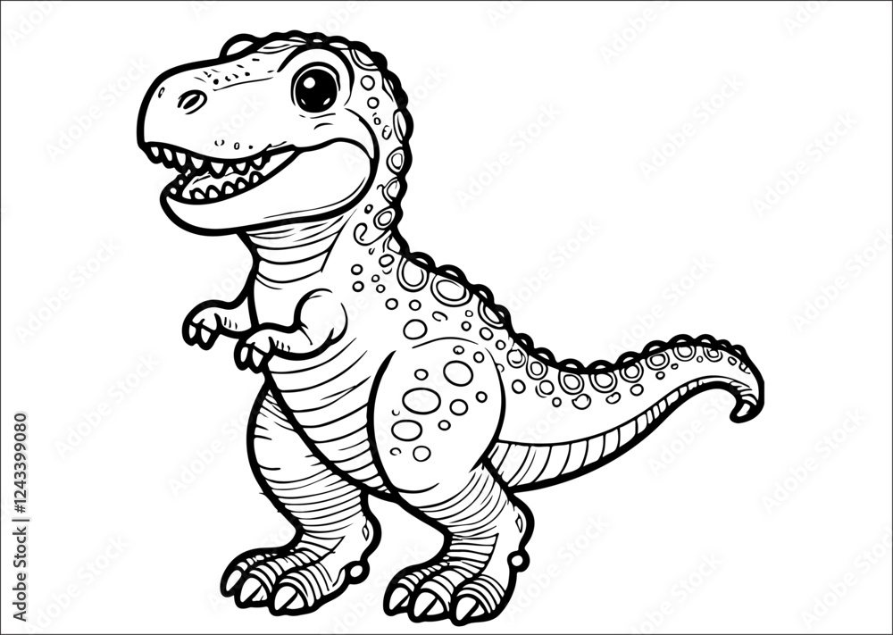Fototapeta premium dinosaur on a white background, vector illustration, 
