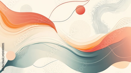 Abstract design with pastel gradients and fluid, flowing lines in a minimalist style for a modern, clean look