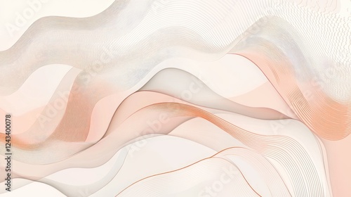 Abstract design with pastel gradients and fluid, flowing lines in a minimalist style for a modern, clean look