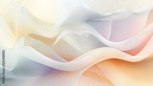 Abstract minimalist design with soft pastel colors and flowing curves, creating a serene, elegant, and modern visual -