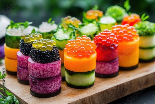 Wallpaper Mural Savoring caviar a colorful vegetable canapes presentation at a chic culinary event outdoor garden gourmet food photography vibrant and fresh concept Torontodigital.ca