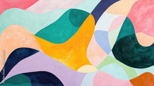 Abstract pastel artwork with minimalist gradients and smooth flowing shapes, creating a contemporary aesthetic