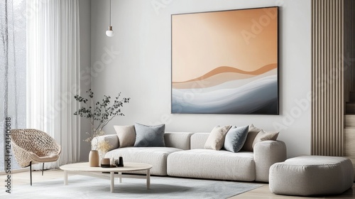 Contemporary pastel gradient artwork with flowing lines and minimalistic design, perfect for a serene aesthetic