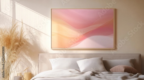 Contemporary pastel gradient artwork with flowing lines and minimalistic design, perfect for a serene aesthetic