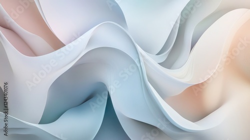 Gentle pastel gradient abstract art with smooth flowing lines, perfect for minimalistic and contemporary design