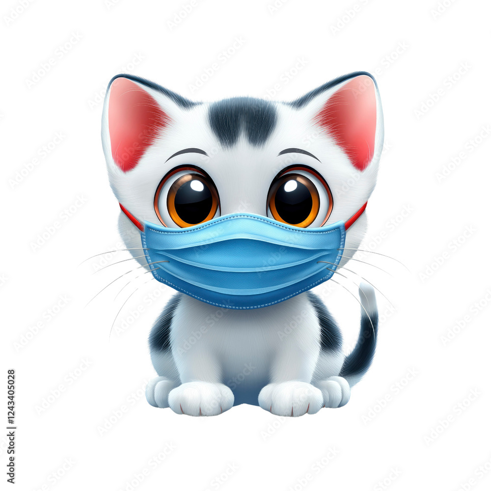 Adorable Kitten Wearing a Protective Face Mask Adorable Kitten Wearing a Protective Face Mask