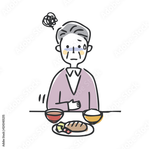 食欲のないシニア男性