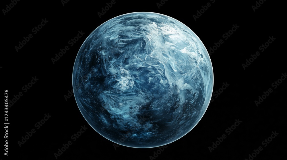 Fototapeta premium Majestic Blue Planet Surrounded by Dark Cosmic Space Background