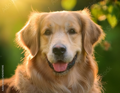 Obraz na płótnie Golden Retriever w salonie