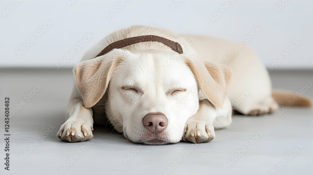 Sleeping dog indoor floor resting calm Sleeping dog indoor floor resting calm