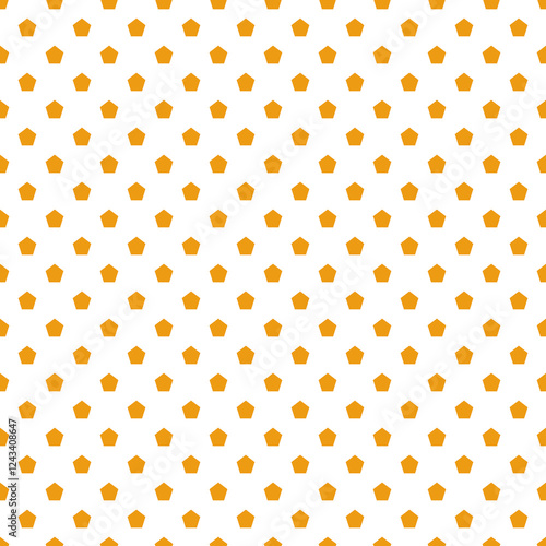 Orange Pentagon Seamless Pattern Tile