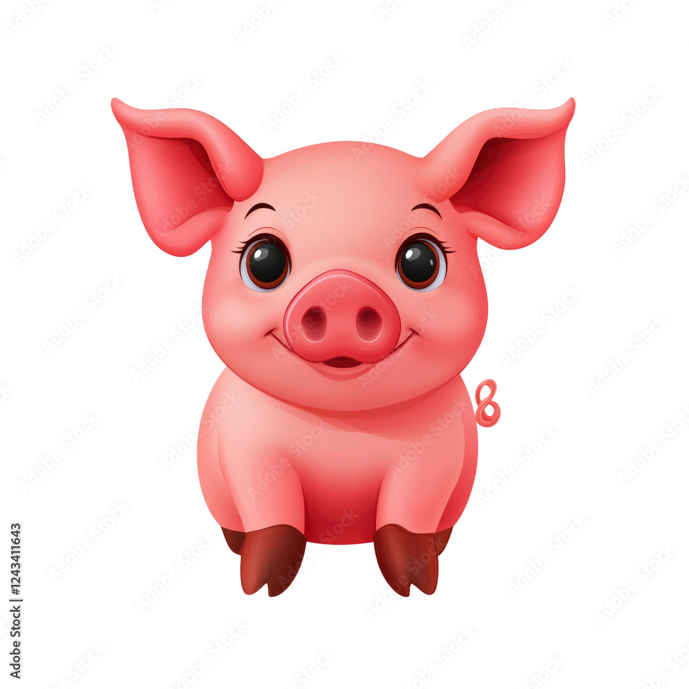 Adorable Cartoon Piglet Illustration Adorable Cartoon Piglet Illustration