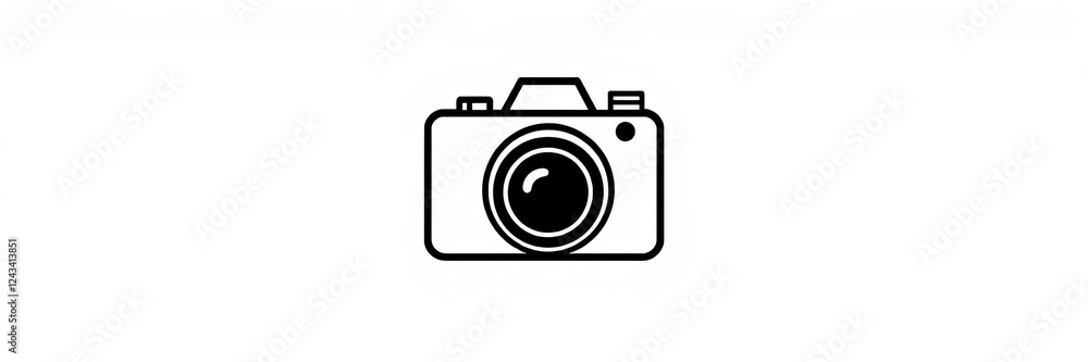 Camera shape in black and white color on a plain background, ideal for digital and technology concepts, isolated, white, photography Camera shape in black and white color on a plain background, ideal for digital and technology concepts, isolated, white, photography