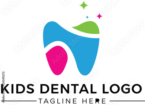 Fun and colorful kids dentist logo design