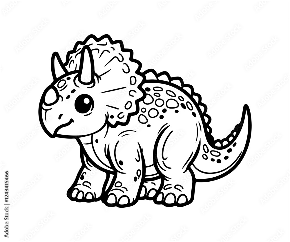 Fototapeta premium Cute dinosaur isolated on white background. Vector illustration in cartoon style.