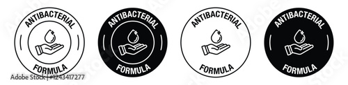 Antibacterial formula vector symbol in black color