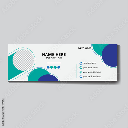 Corporate minimal style email signature card template