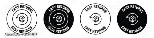 Easy Return vector symbol in black color