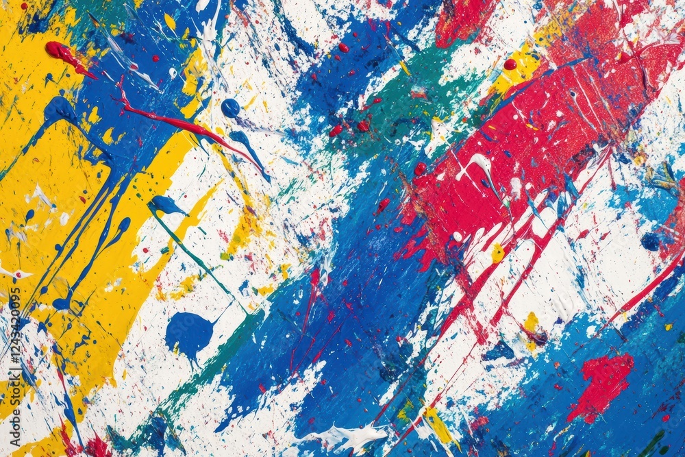 Fototapeta premium Bright abstract paint texture with vibrant streaks in contrast of colors