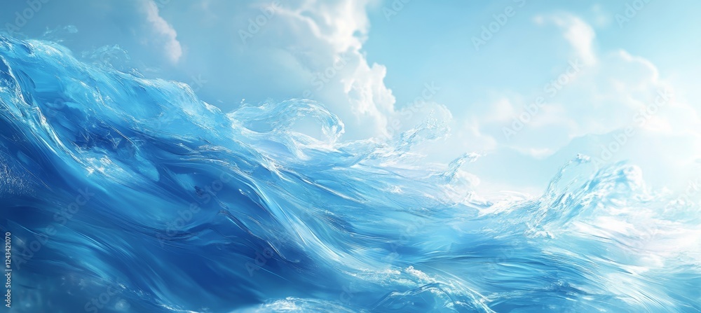 Abstract Swirling Blue Water Shapes with a Dreamlike Quality, Ideal for Backgrounds and Textures. Abstract Swirling Blue Water Shapes with a Dreamlike Quality, Ideal for Backgrounds and Textures.