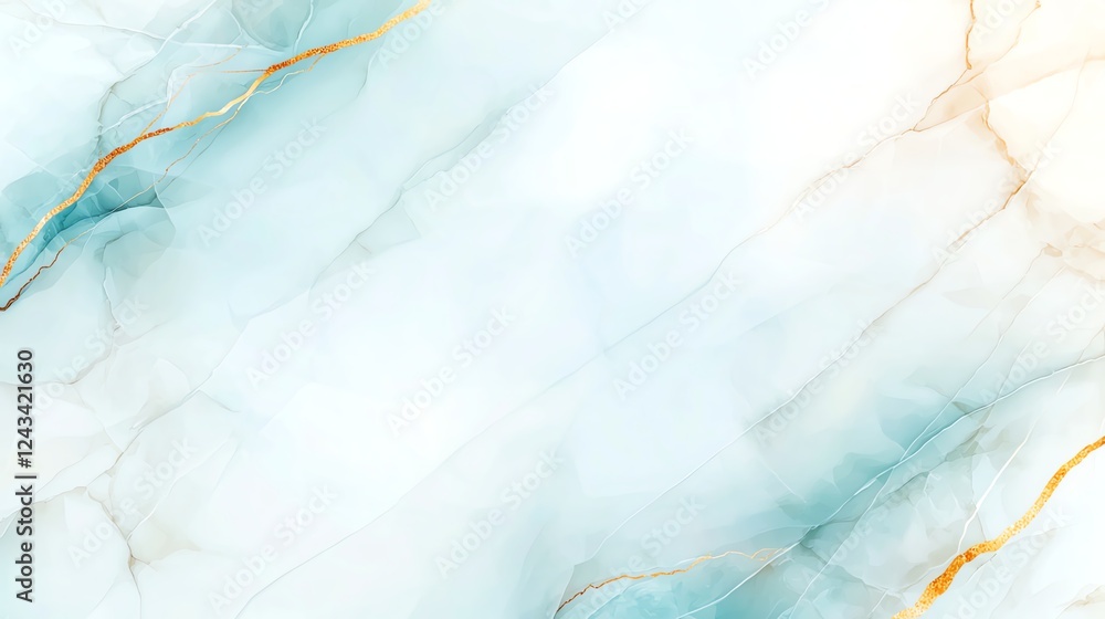 Fototapeta premium A serene abstract background featuring soft blue hues with delicate golden accents