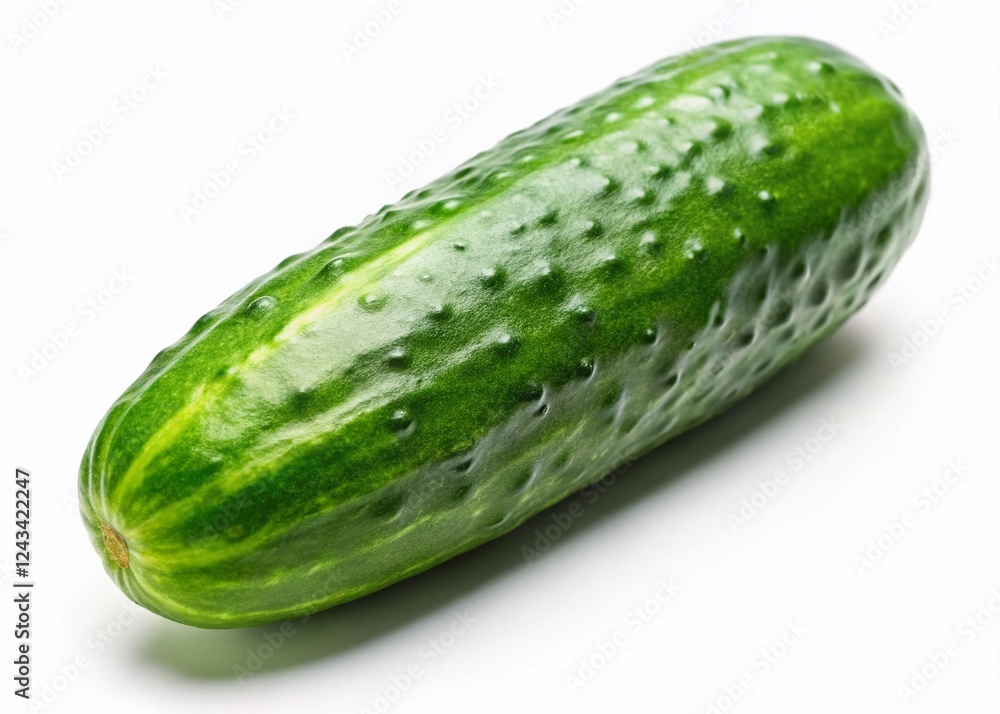 Fresh Whole Cucumber Isolated on White Background - High-Resolution Stock Photo Fresh Whole Cucumber Isolated on White Background - High-Resolution Stock Photo