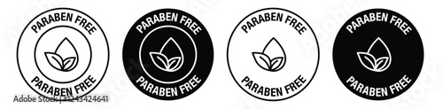 Paraben Free vector symbol in black color