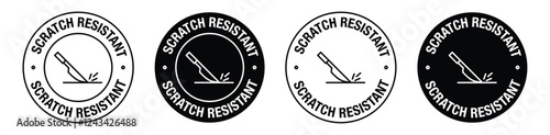 Scratch resistant Icon vector symbol set.