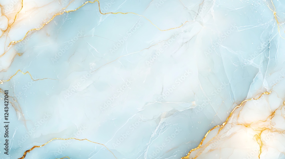 Fototapeta premium A stunning background featuring a blend of soft blue tones and delicate golden veining