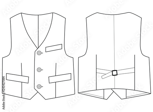 baby boy Double Breasted Vest waistcoat vector illustration design