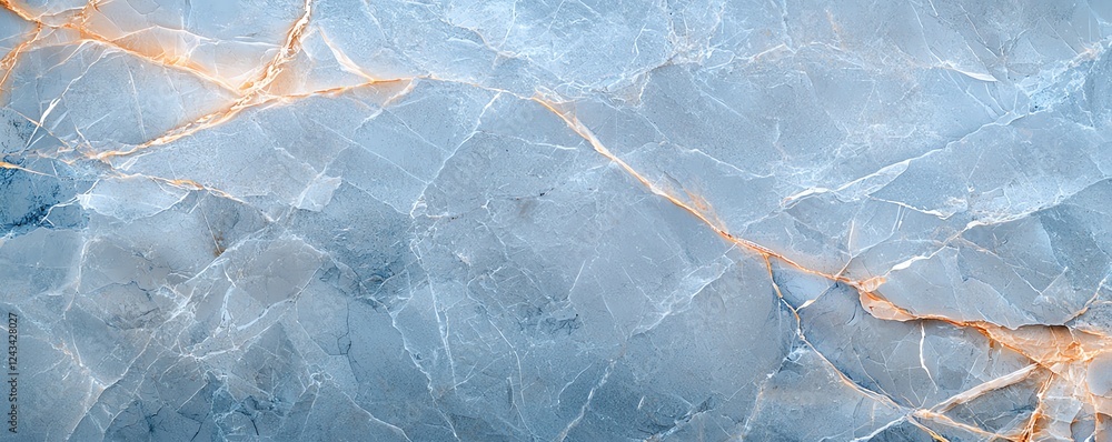 Fototapeta premium A stunning close-up image of marble with intricate patterns showcasing shades of blue and warm golden veins, perfect for design, interior decor, and luxury themes.