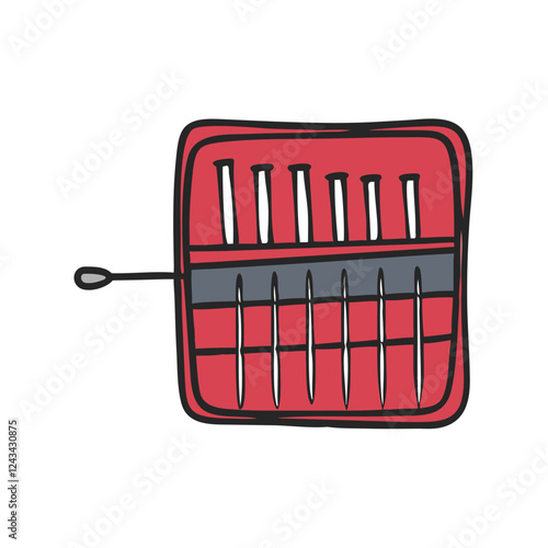 Needle organizer case vector icon, sewing supply