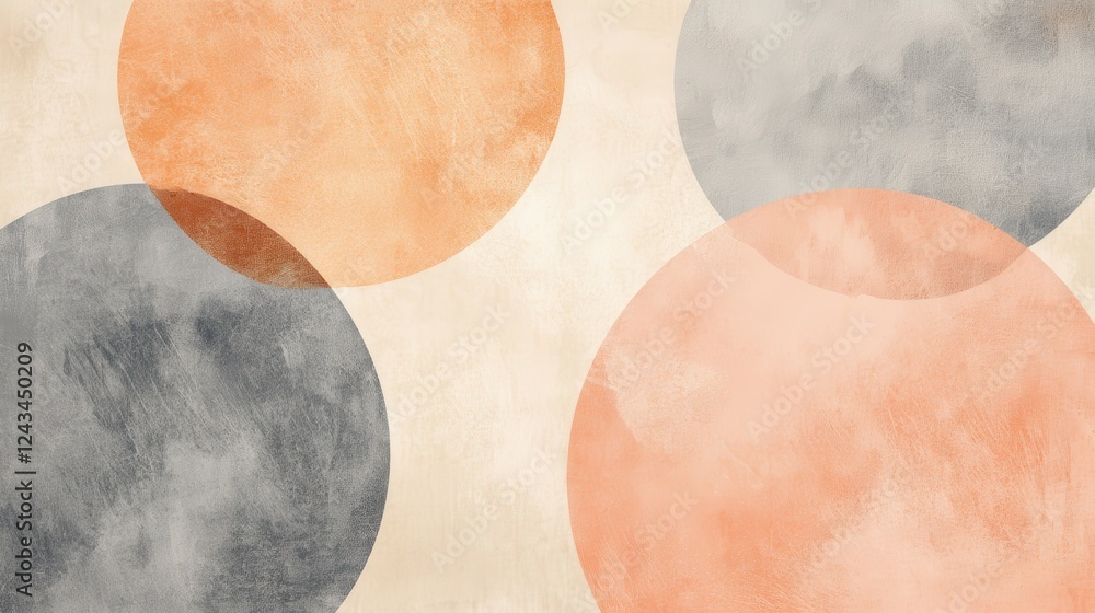 Elegant pencil strokes backdrop featuring soft circular shapes with muted tones of orange and gray creating a serene composition Elegant pencil strokes backdrop featuring soft circular shapes with muted tones of orange and gray creating a serene composition