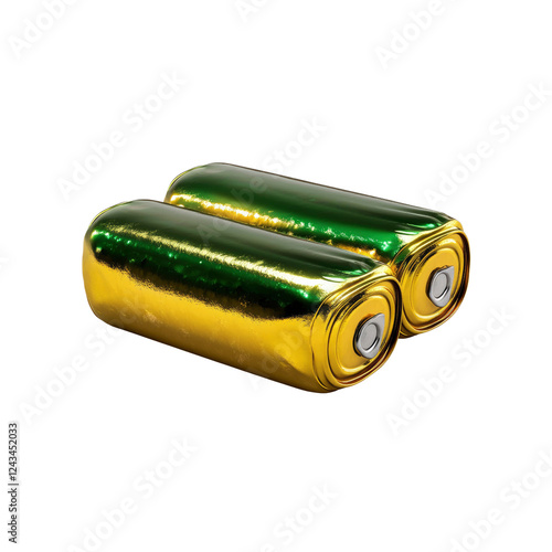 Two Luxurious Gold and Green Metallic Batteries photo