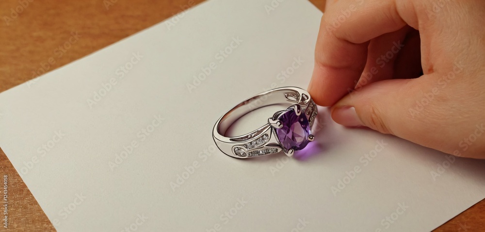 one line drawing hand holding propose day ring