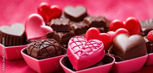 Obraz na płótnie Valentines Day Chocolates Horizontal Banner for website header w salonie