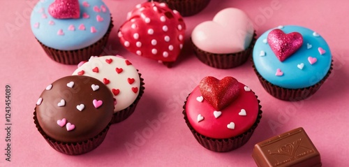 Obraz na płótnie Valentines Day Chocolates Horizontal Banner for website header w salonie