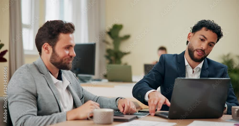 Shaking hands, deal and business men in office with investment agreement for company assets. Partnership, contract and male financial advisor with manager for finance meeting handshake for merger. Shaking hands, deal and business men in office with investment agreement for company assets. Partnership, contract and male financial advisor with manager for finance meeting handshake for merger.
