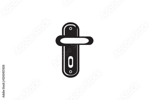 door handle vector silhouette isolated in white background