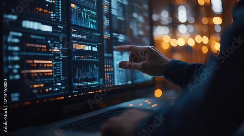 professional engineer's hand is checking Scada system equipment in power plant industry factory.