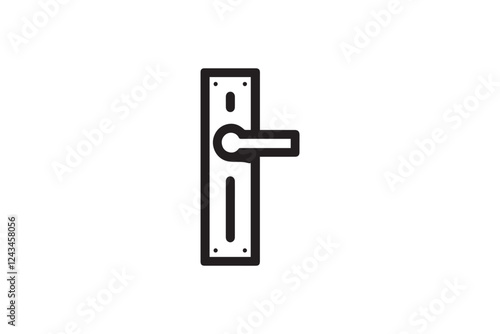 door handle vector silhouette isolated in white background