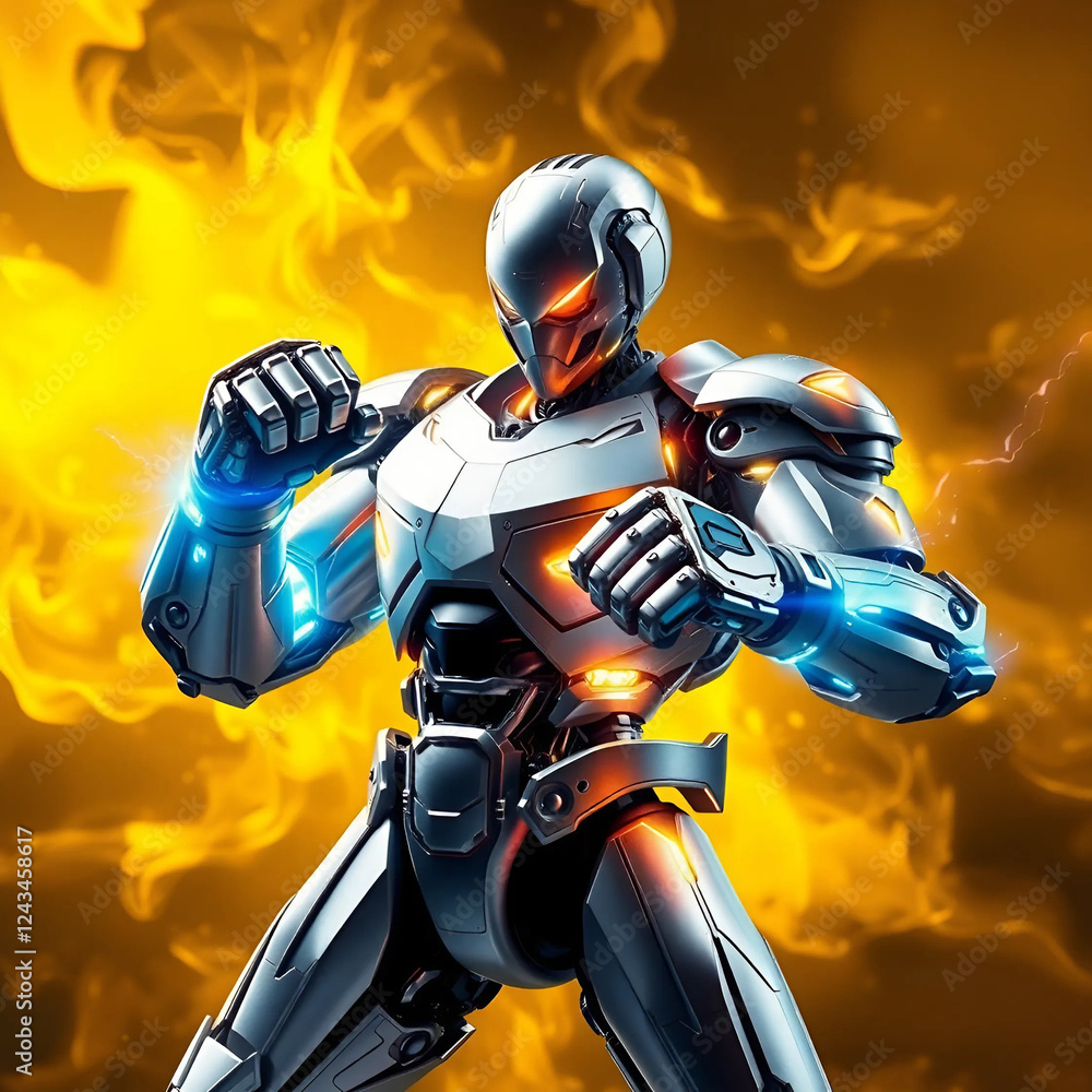 Robot Player Illustration, futuristic athlete Robot Player Illustration, futuristic athlete