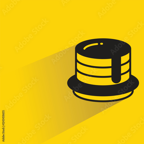 cake icon with shadow on yellow background