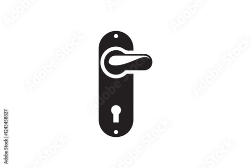 door handle vector silhouette isolated in white background