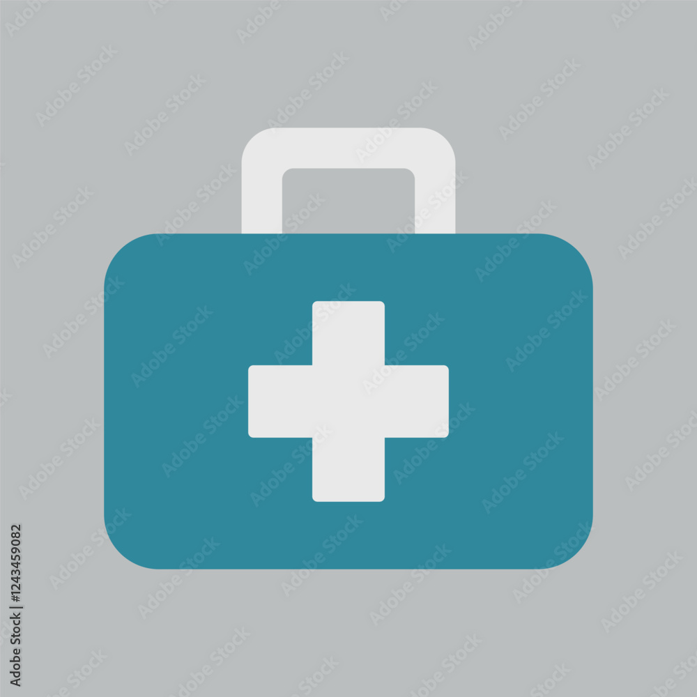 First aid kit icon is a clean vector illustration of a medical emergency box with a cross symbol First aid kit icon is a clean vector illustration of a medical emergency box with a cross symbol