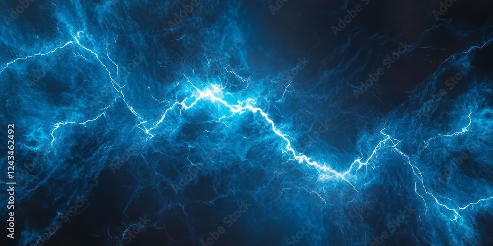 Abstract Blue Electric Lightning Energy Flow Abstract Blue Electric Lightning Energy Flow